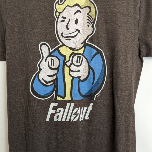 Bethesda Fall Out Graphic Print Tee Medium Brown short sleeve - Picture 3 of 6